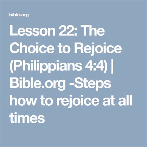 philippians 4 4 meaning|Lesson 22: The Choice to Rejoice (Philippians 4:4) .